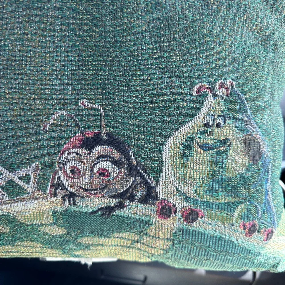 Vintage Disney Pixar A Bugs Life Tapestry Pillow Crown Crafts 13x17 Green USA